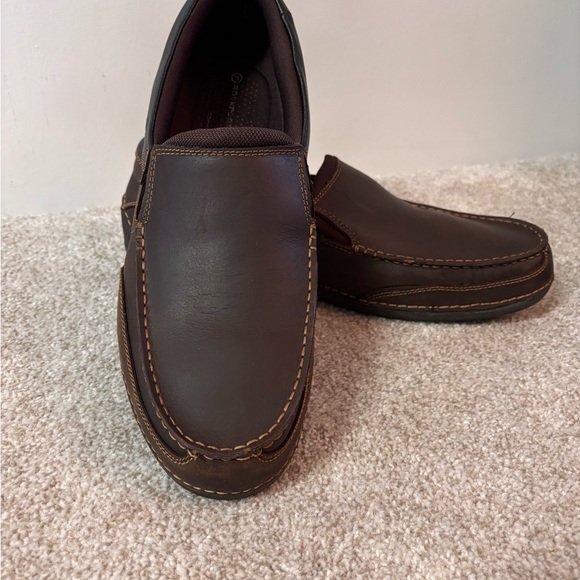 Rockport Men’s Leather Loafers Brown EUC Size 14 W - Picture 11 of 12